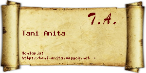 Tani Anita névjegykártya